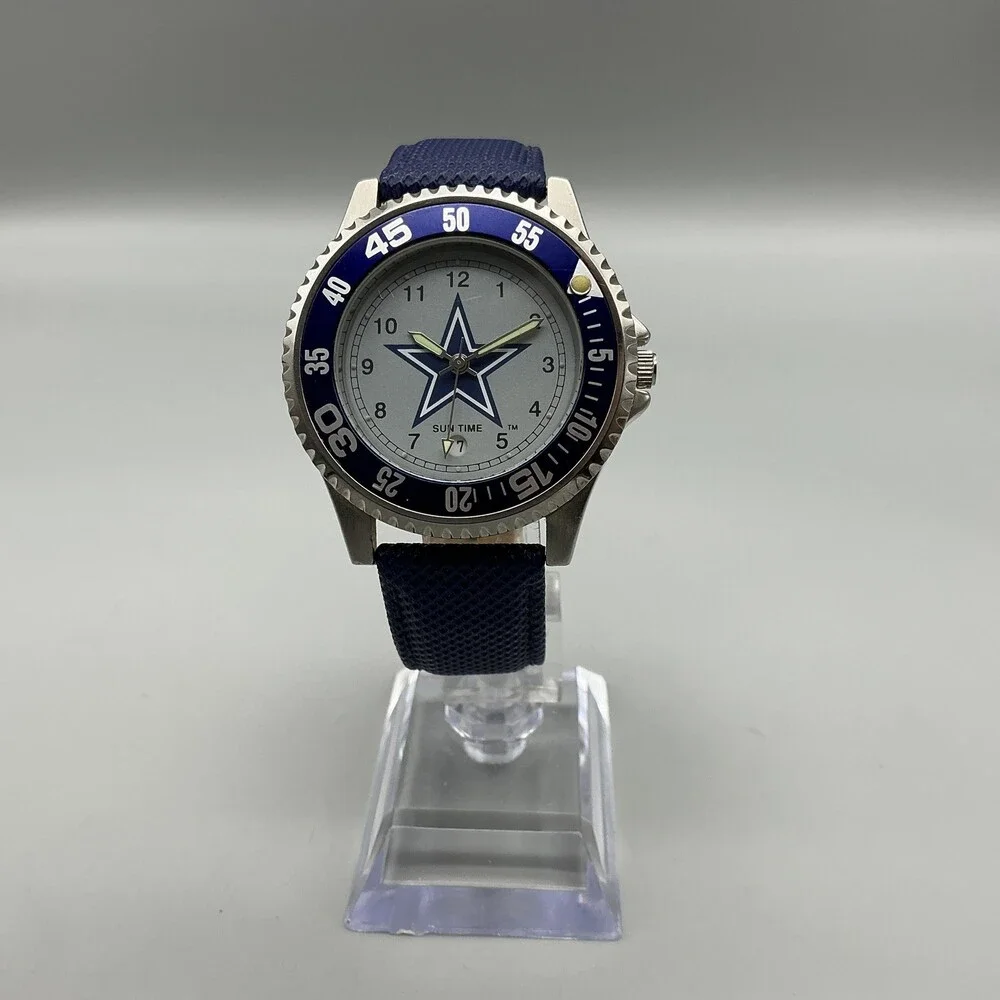 Vintage Sun Time Competitor Mens Watch 40mm Dallas Cowboys New Battery